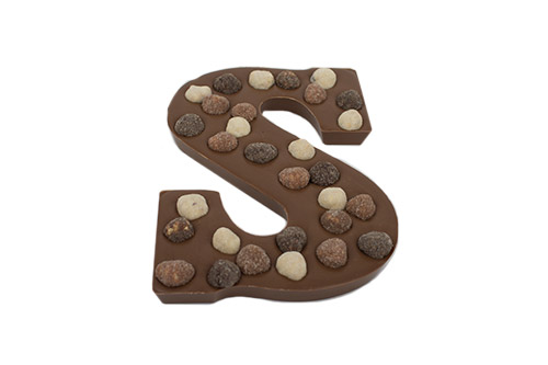 chocoladeletter hazelnoot - Chocovin Bonbons & Chocolade
