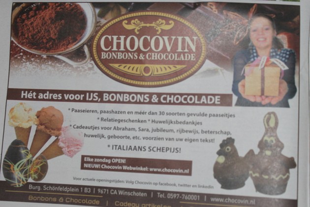 In het nieuws - Chocovin Bonbons & Chocolade Winschoten